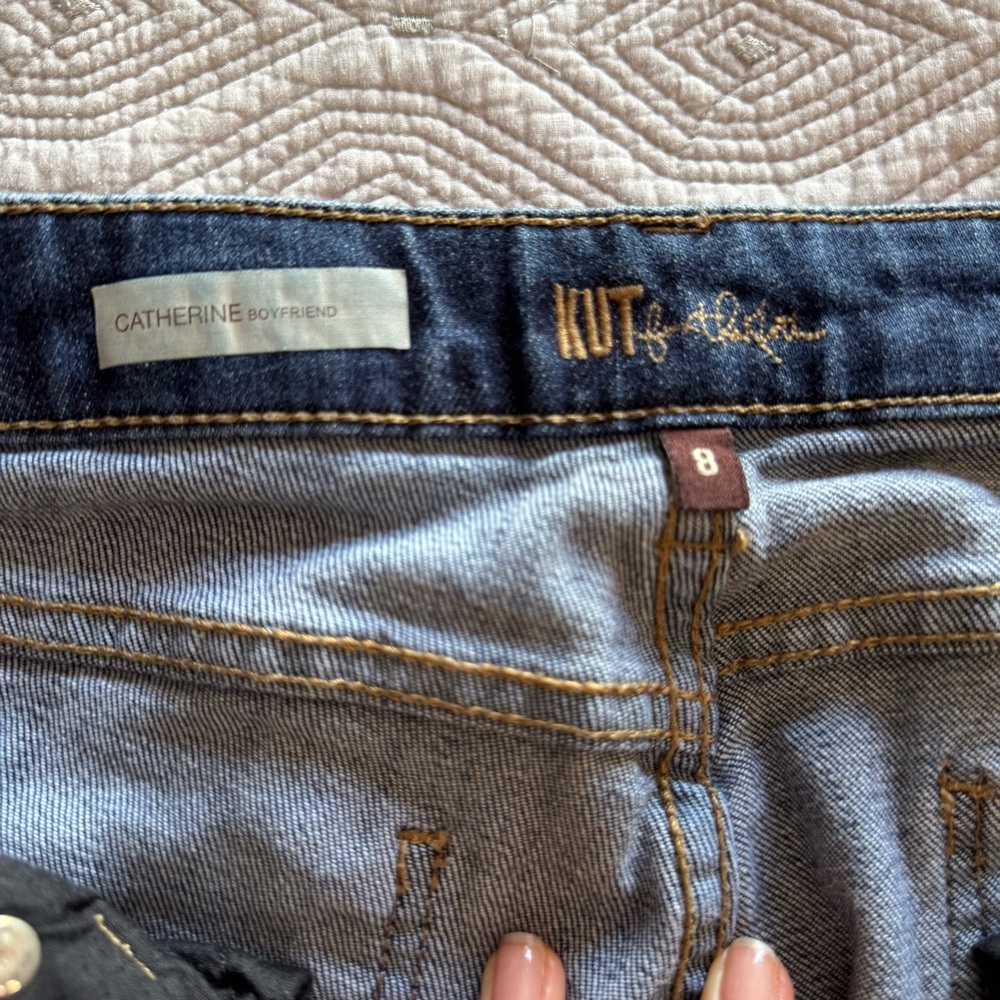 Kut from the Kloth Catherine Boyfriend Jeans Straight Leg Mid Rise Denim Sz 8 - Picture 13 of 16